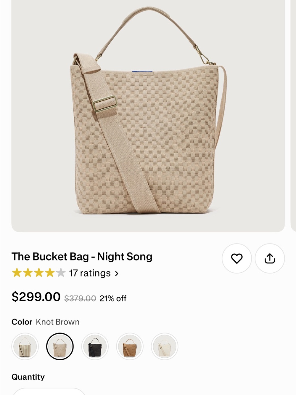 Rothy's Woven Shoulder Bucket Bag in Knot Brown